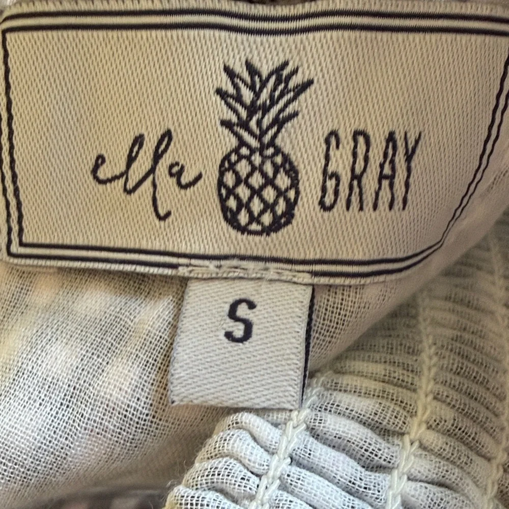 Ella Gray Girls Smocked Gingham Dress Size S Black White Flutter Sleeve Boutique